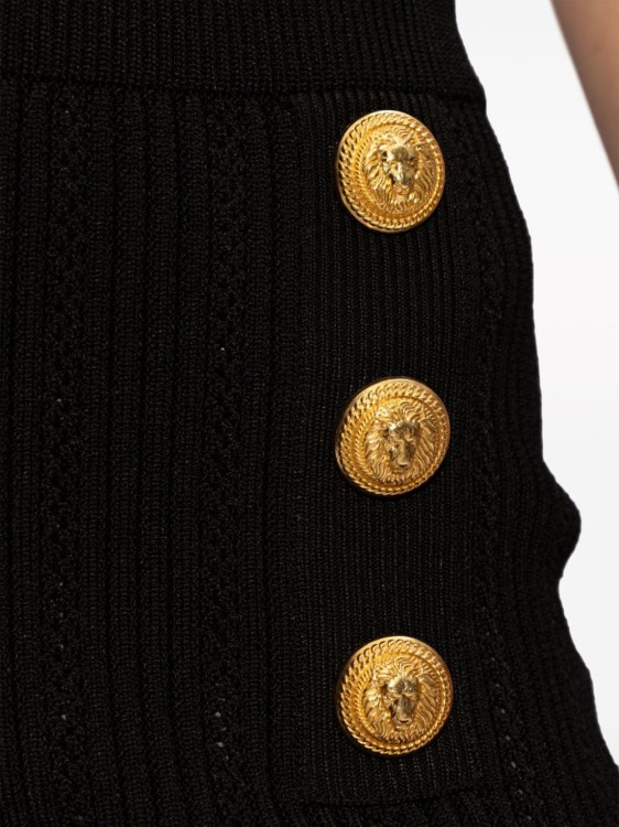 Shop Balmain Knitted Midi Knitwear Skirt In Black