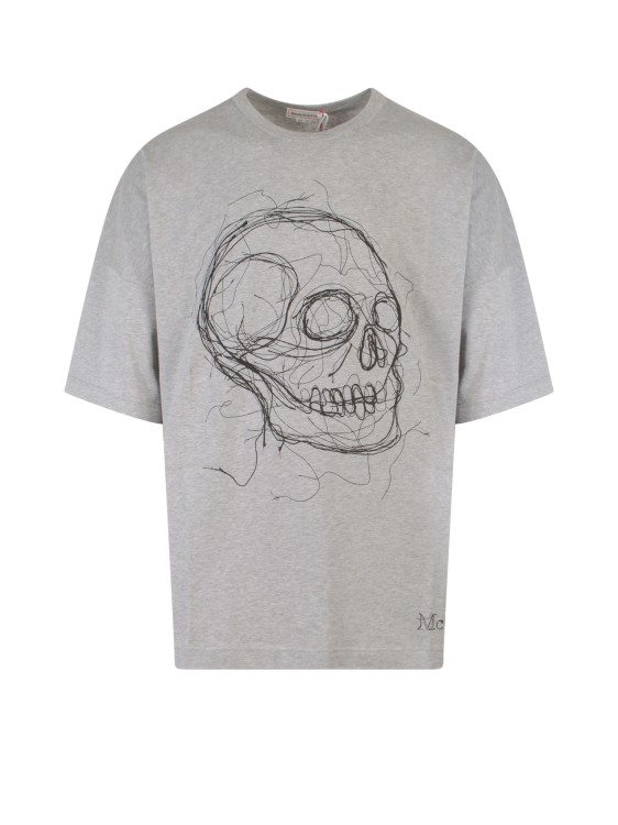 Shop Alexander Mcqueen Cotton T-shirt With Frontal Iconic Skull In White