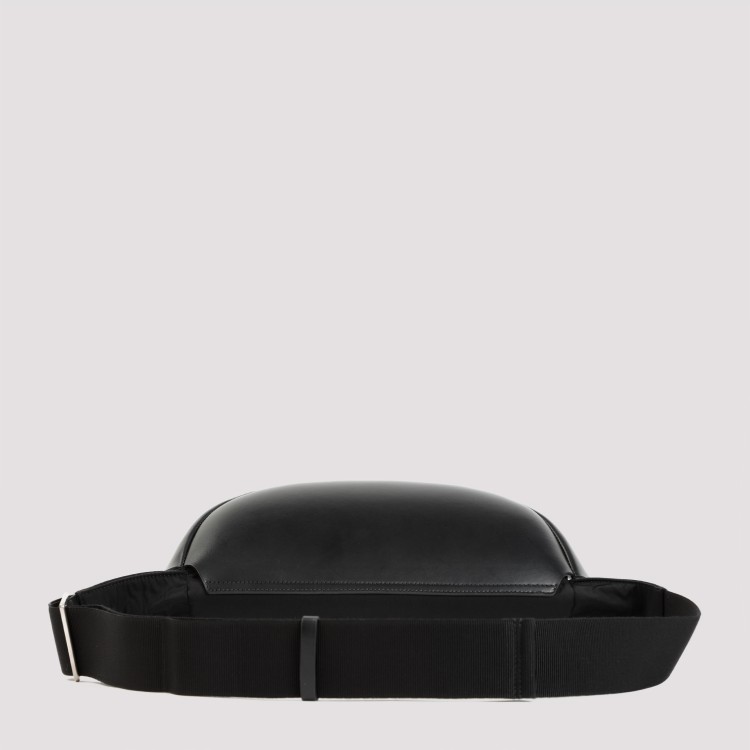 Shop Jil Sander Black Leather Belt Bag With Logo