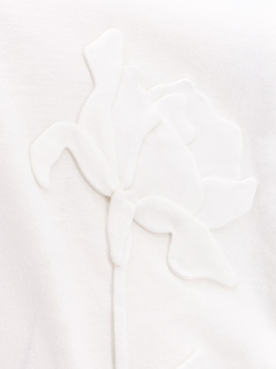 Shop Valentino Cotton T-shirt With Floral Detal In White