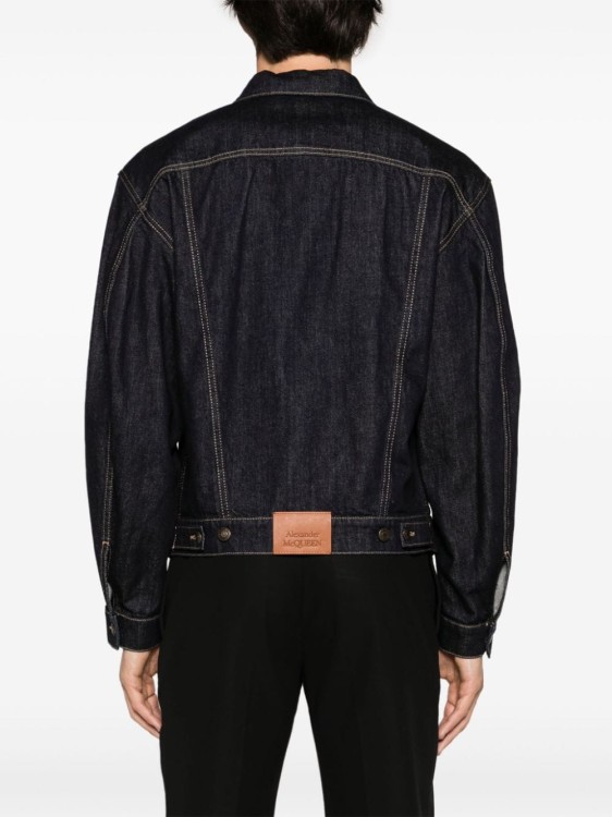 Shop Alexander Mcqueen Indigo Denim Jacket In Black