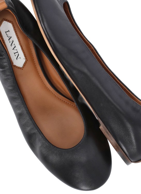 Shop Lanvin Black Leather Ballet Shoes