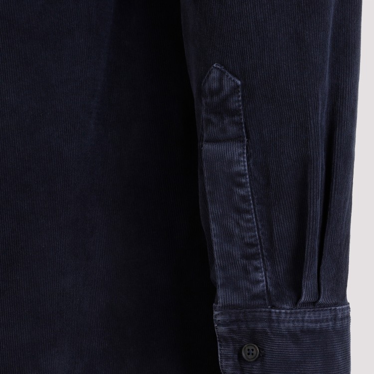 Shop The Row Blue Navy Cotton Melvin Shirt In Black