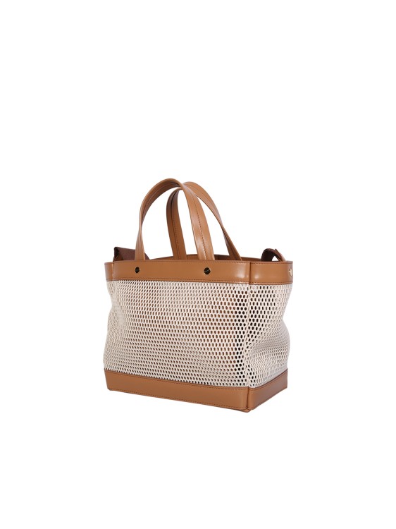 Shop Tom Ford White And Beige Mini Shopping Bag In Brown