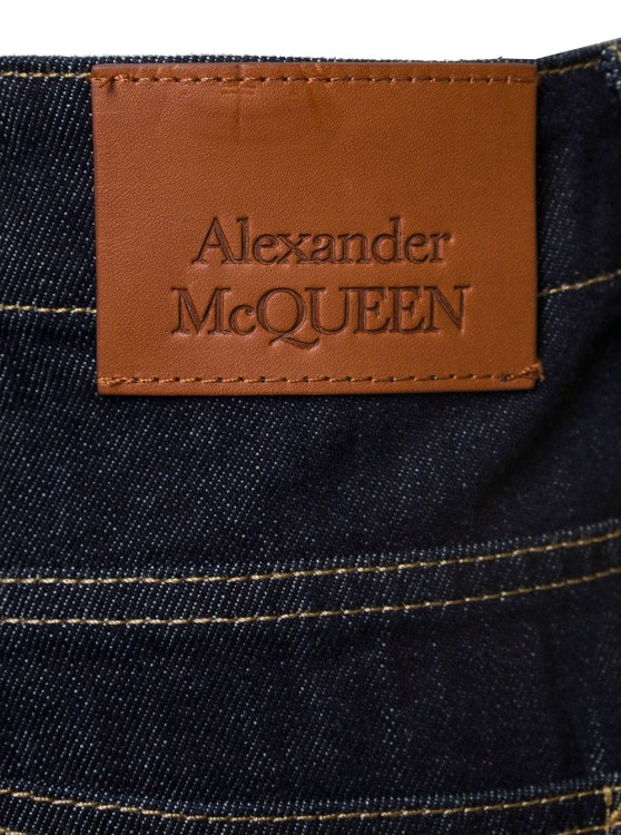 Shop Alexander Mcqueen Worker' Blue Jeans With Maxi Pockets In Cotton Denim In Black