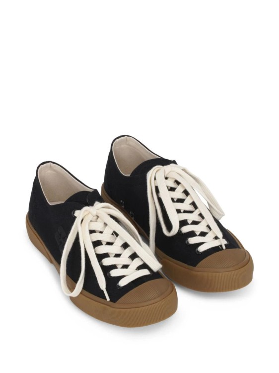 Shop Ganni Logo-embroidered Organic Cotton Sneakers In Black