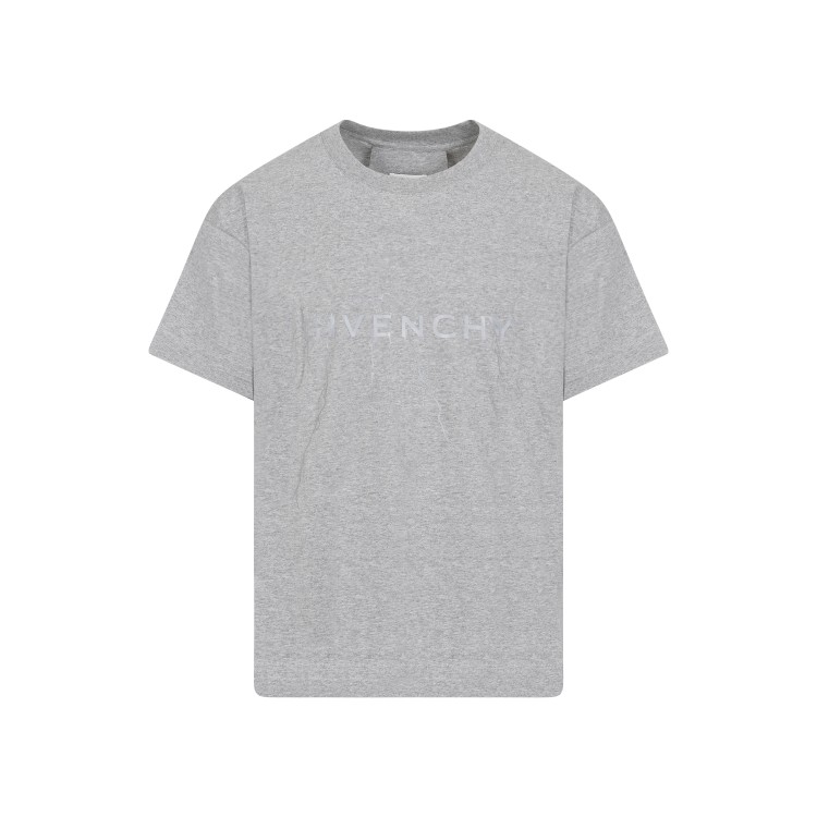 Shop Givenchy Light Grey Melange Cotton T-shirt