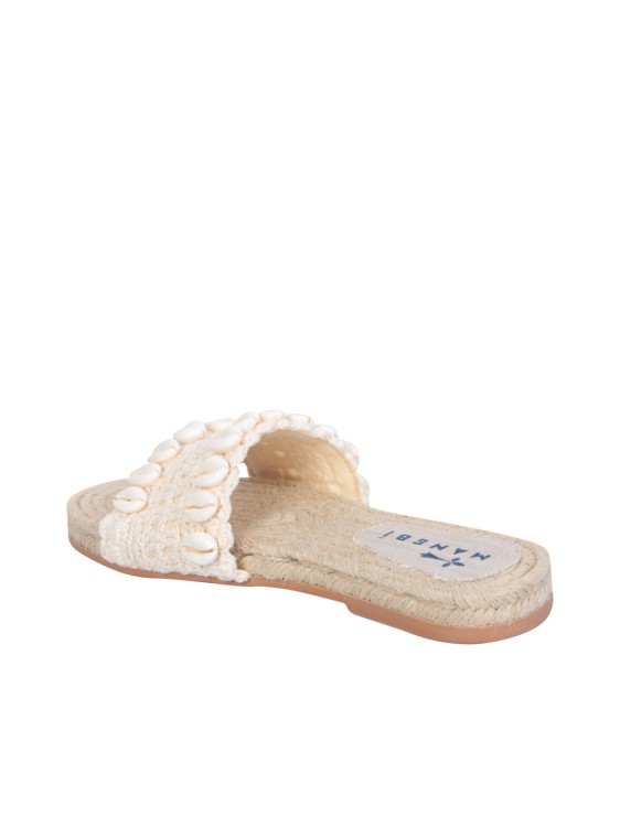 Shop Manebi Cowrie Shell Flat Sandals In Neutrals