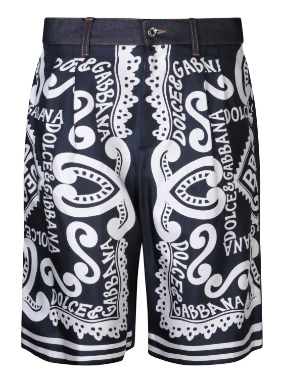 Shop Dolce & Gabbana Patterned Bermuda Shorts In Black