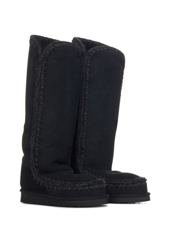 Mou Eskimo 40 Boots With Metallic Finishes In Black