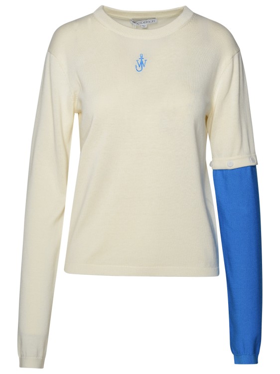 Shop Jw Anderson Ivory Silk Blend Sweater In Neutrals