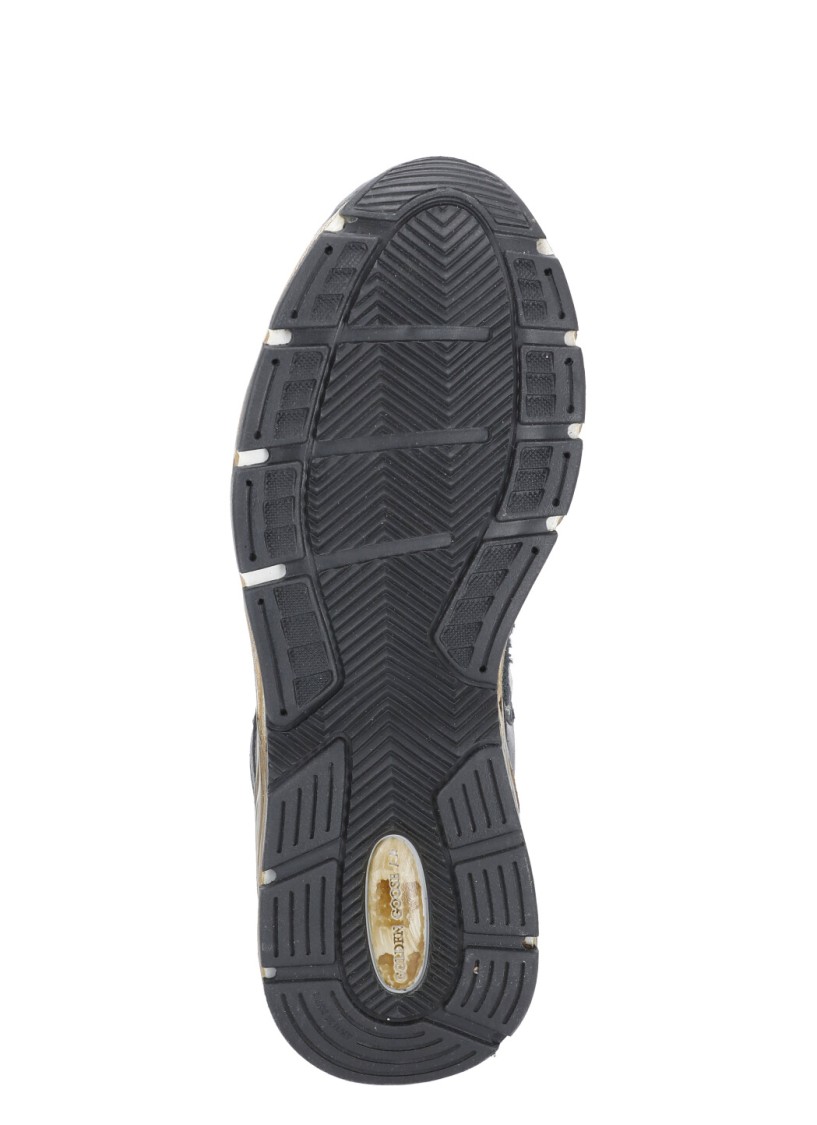 Golden Goose Running Dad Net And Nappa Upper Suede Star Shoes In Black