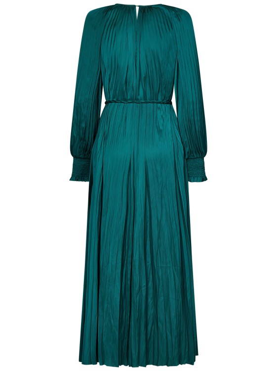 Shop Ulla Johnson Emerald Green Pleated Satin Midi Dress