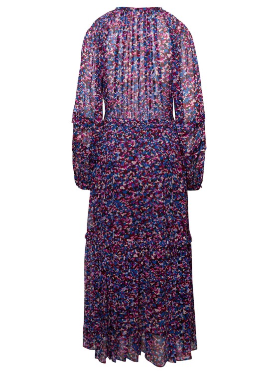 Shop Isabel Marant Étoile Multicolored Maxi Tie-neck Dress With Graphic Print All-over In Viscose In Black