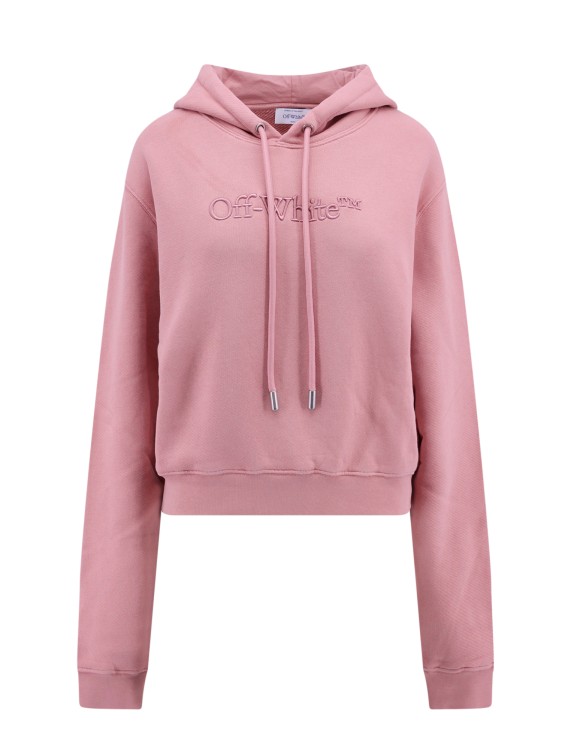 Shop Off-white Pink Organic Cotton Sweatshirt With Embroidered Logo