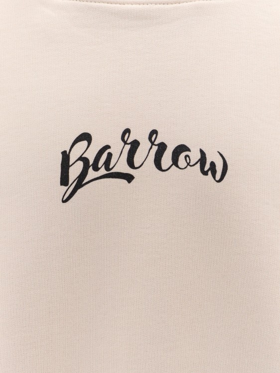 Shop Barrow Cotton Sweatshirt With Frontal Logo In Neutrals