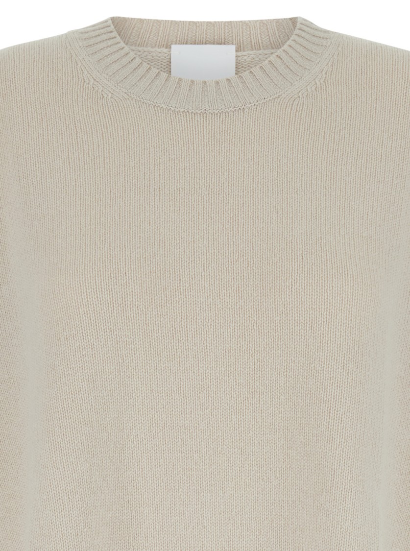 Shop Allude Cashmere Round Neck Pull In Neutrals