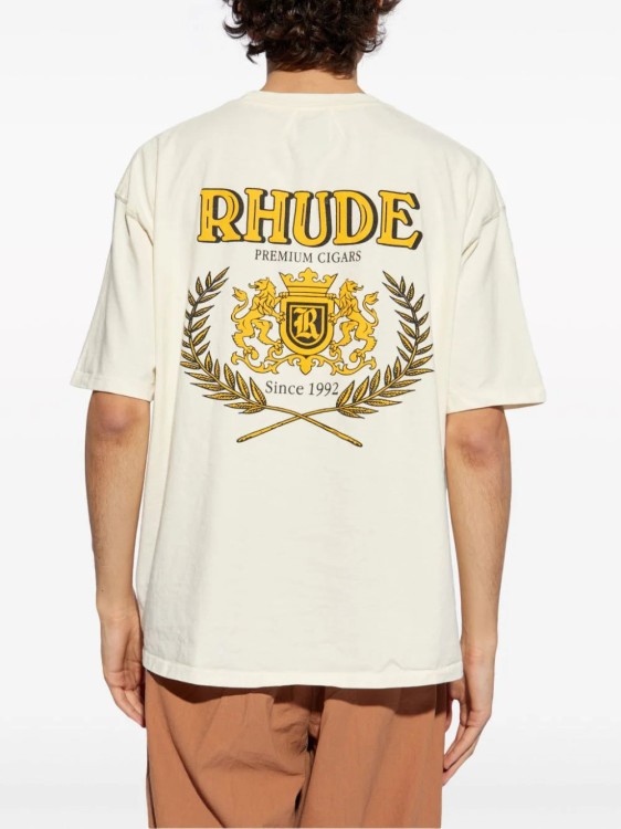 Shop Rhude Cresta Cigar Cotton T-shirt In Neutrals