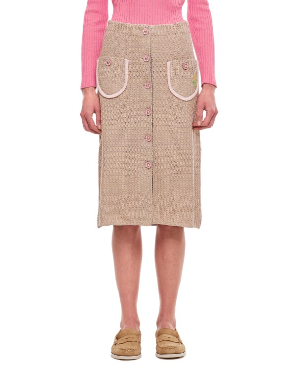 Cormio Lucia Cotton Midi Skirt In Neutrals