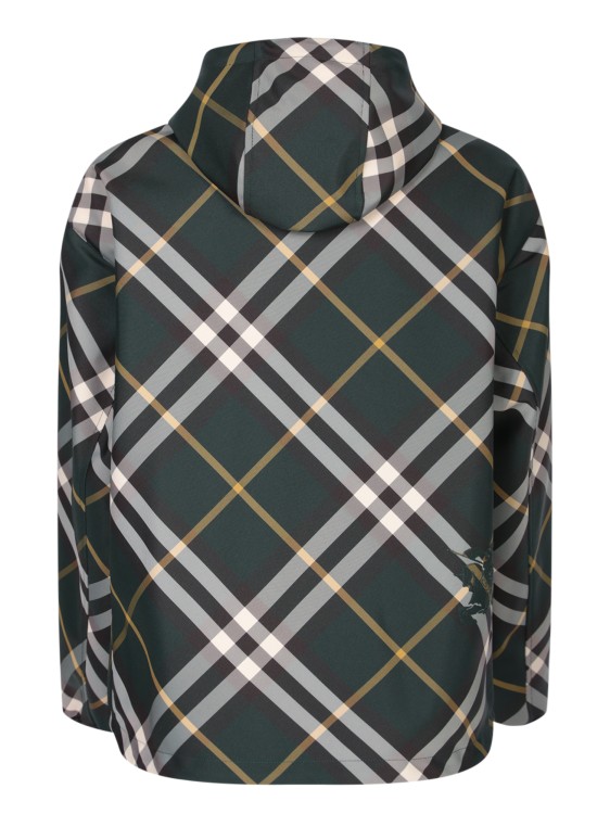 Shop Burberry Check Motif Jacket In Green