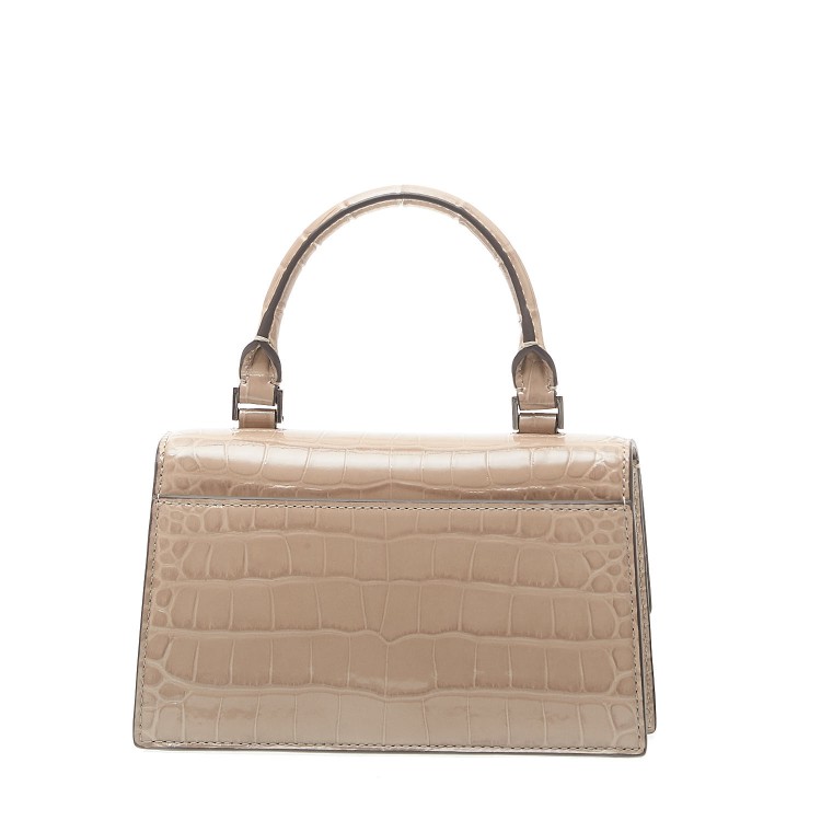 Tory Burch Mini Top-handle Dove Gray Patent Leather In Neutrals