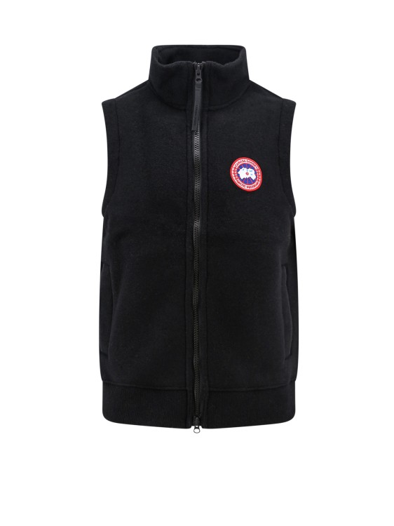 Shop Canada Goose Sleeveless Jacket With Logo Patch In Black