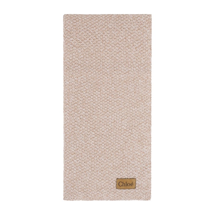 Shop Chloé Beige Pink Chunky Cashmere Wool Scarf