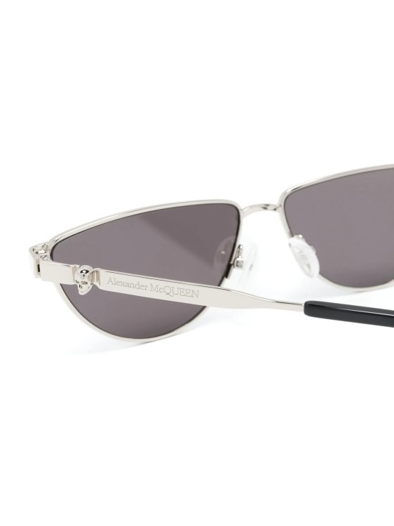Shop Alexander Mcqueen Silver Cat-eye Sunglasses
