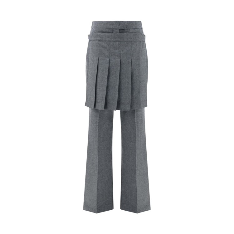 Shop Fendi Flannel Pants In Grey