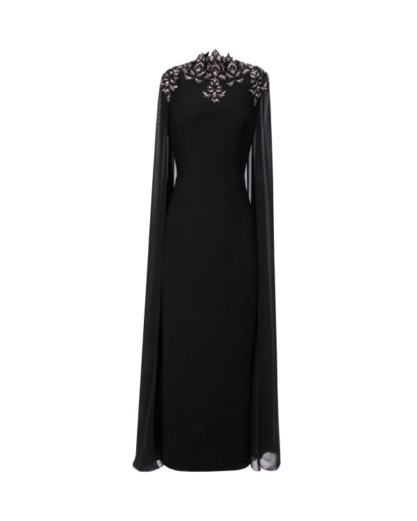 Gemy Maalouf Embellished High-collar Dress - Midi Dresses In Black