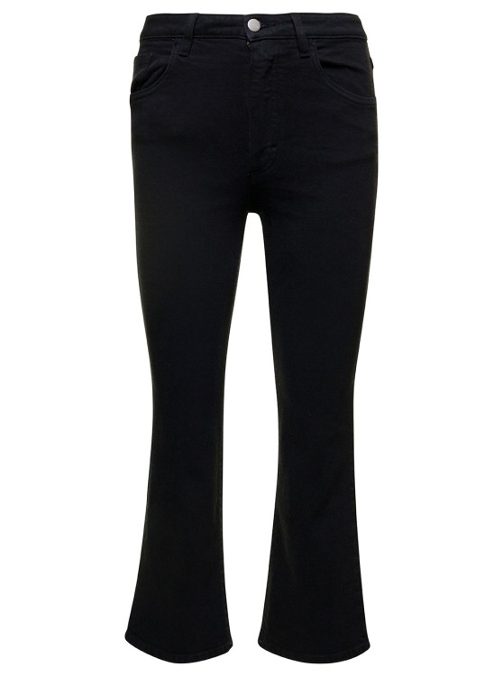 Shop Icon Denim 'pam' Black Five-pockets Flared Jeans In Cotton Blend Denim Woman