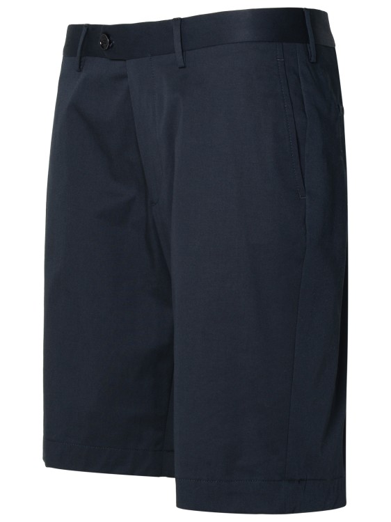 Shop Etro Navy Cotton Bermuda Shorts In Black