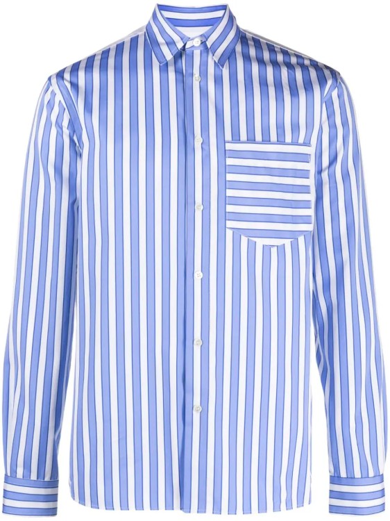 Jw Anderson Multicolored Paneled Shirt In Blue