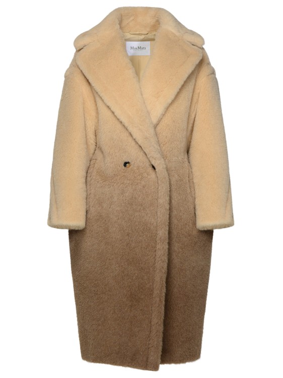 Max Mara Beige Virgin Wool Blend Coat In Brown