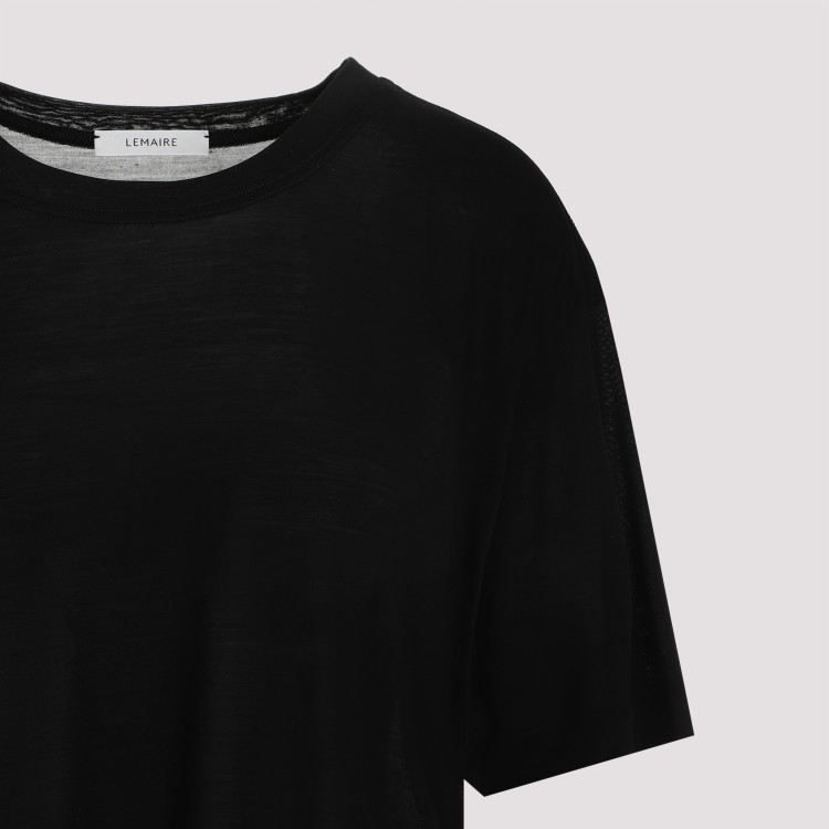 Shop Lemaire Soft Ss Grey Silk T-shirt In Black