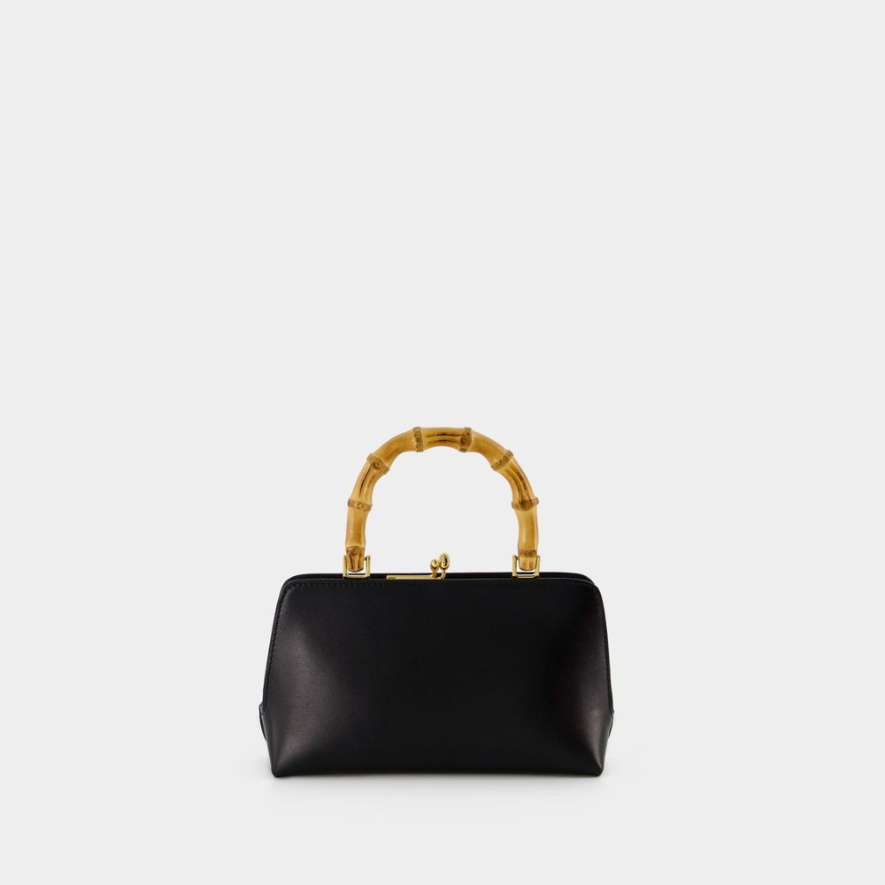 Jil Sander Leather Goji Square-frame Top-handle Bag In Black