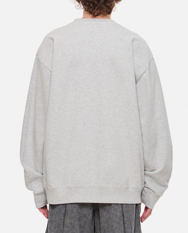 Shop Sporty And Rich Starter Crewneck Sweatshirt In Grey