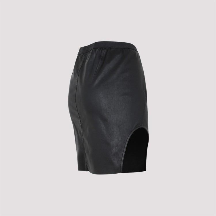 Shop Rick Owens Black Leather Diana Mini Skirt