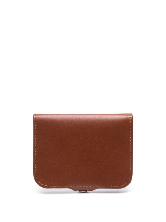 Shop Apc Brown Calf Leather Snap-fastening Leather Wallet In Red