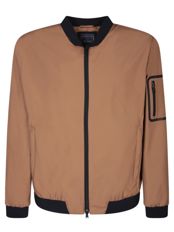 Herno Brown Bomber With Windstopper Technical Fabric