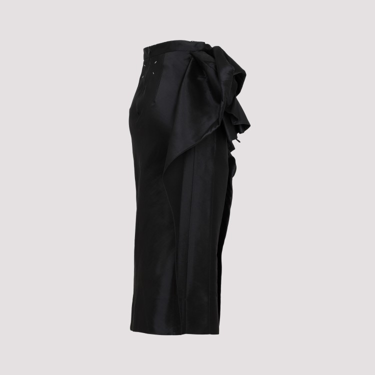 Shop Maison Margiela Black Draped Midi Skirt