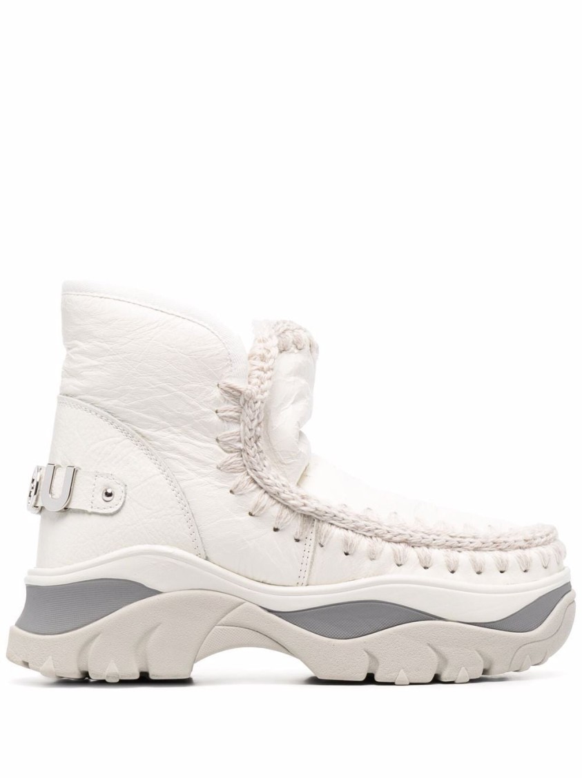 Mou 50mm Chunky Eskimo Sneaker Boots In Neutrals
