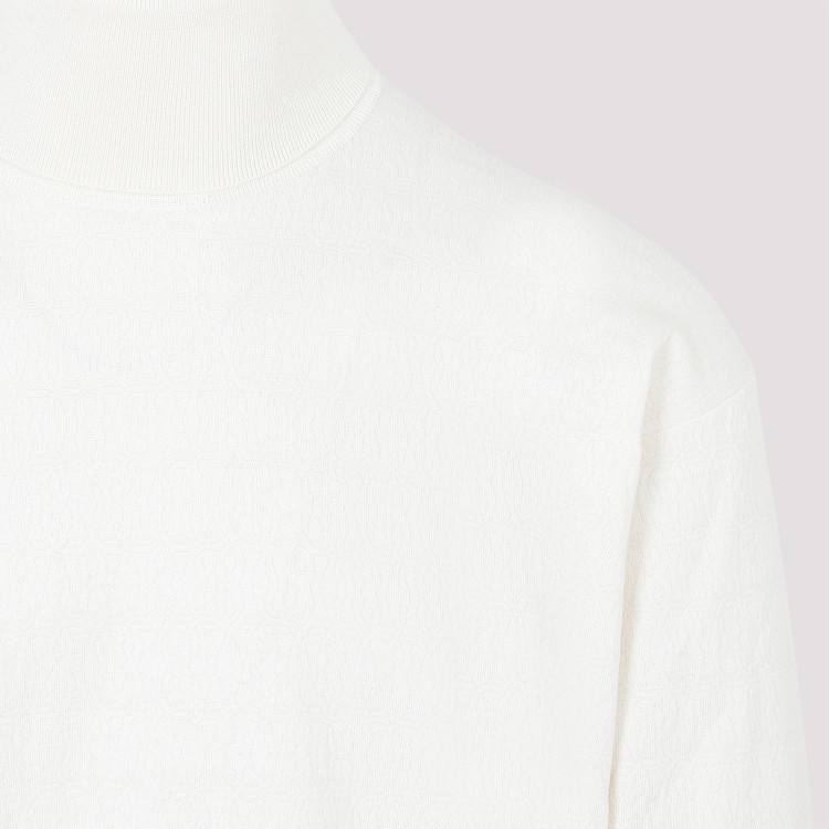 Shop Bally Bone White Wool Turtleneck Sweater