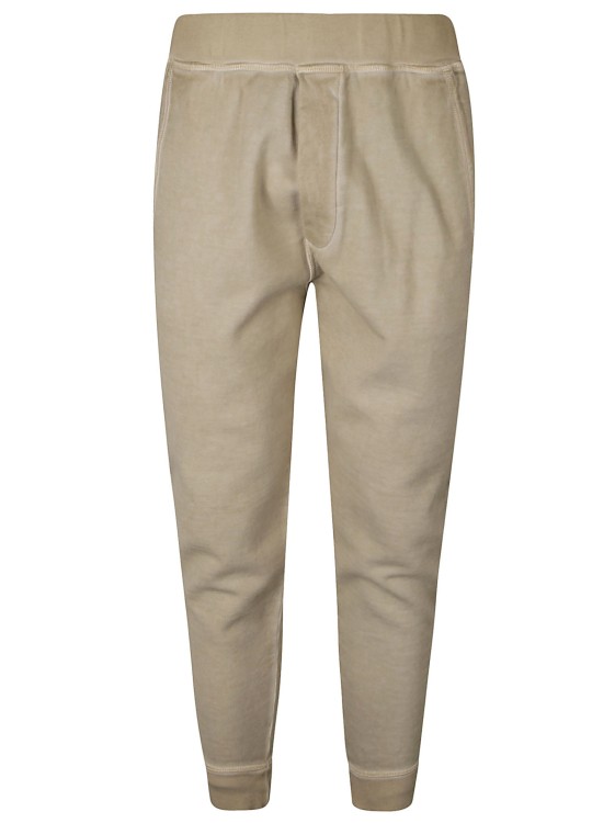 Shop Dsquared2 Beige Cotton Logo Print Trousers In Brown
