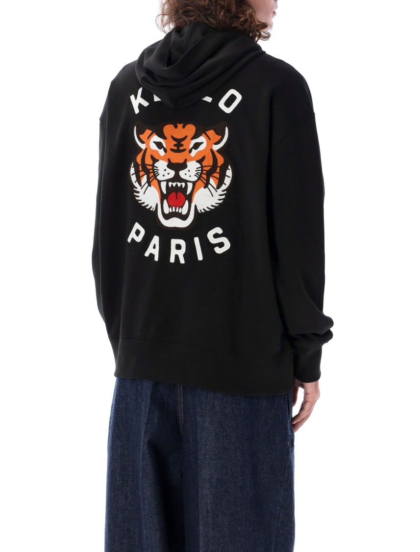 Kenzo Elephant Logo-embroidered Hoodie In Black