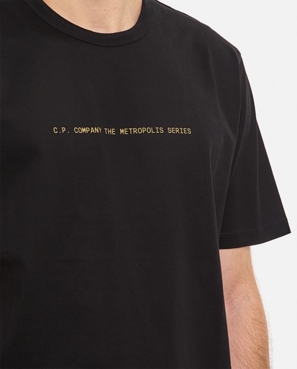 Shop C.p. Company Metropolis Series Mercerized Jersey Graphic Badge T-shirt In Black