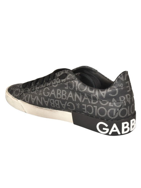 Shop Dolce & Gabbana Portofino Logo-print Sneakers In Grey