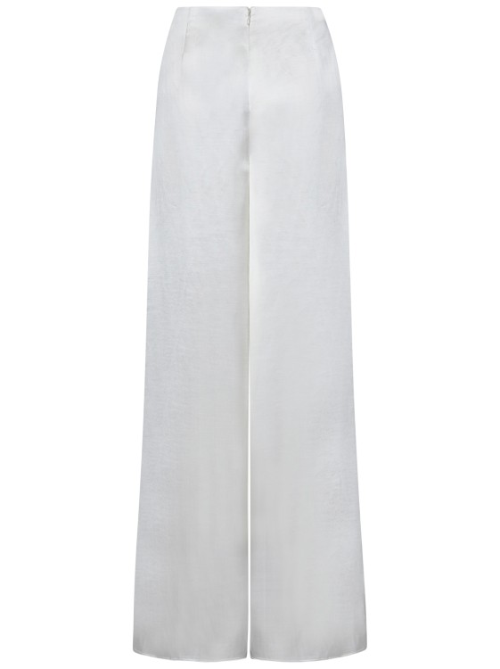 Shop Polo Ralph Lauren White Linen Blend Palazzo Trousers