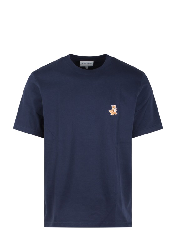 Shop Maison Kitsuné Speedy Fox Patch T-shirt In Blue