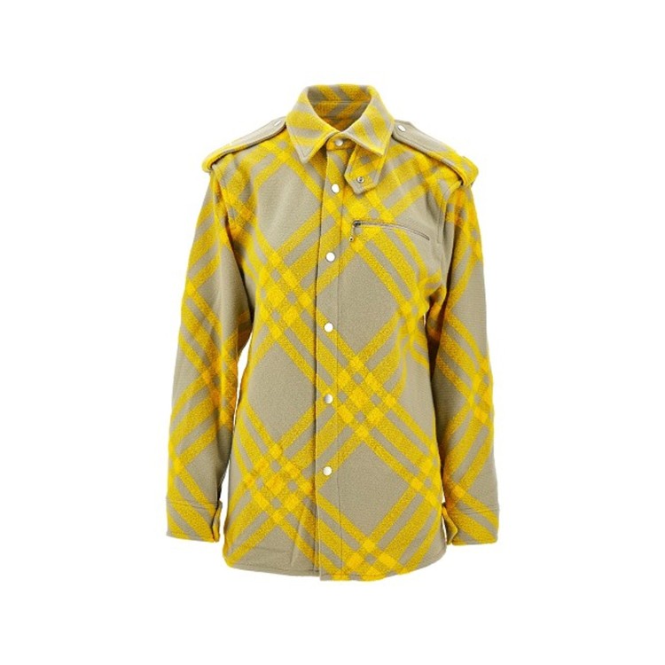 Shop Burberry Wool Checked Jacket In Yellow